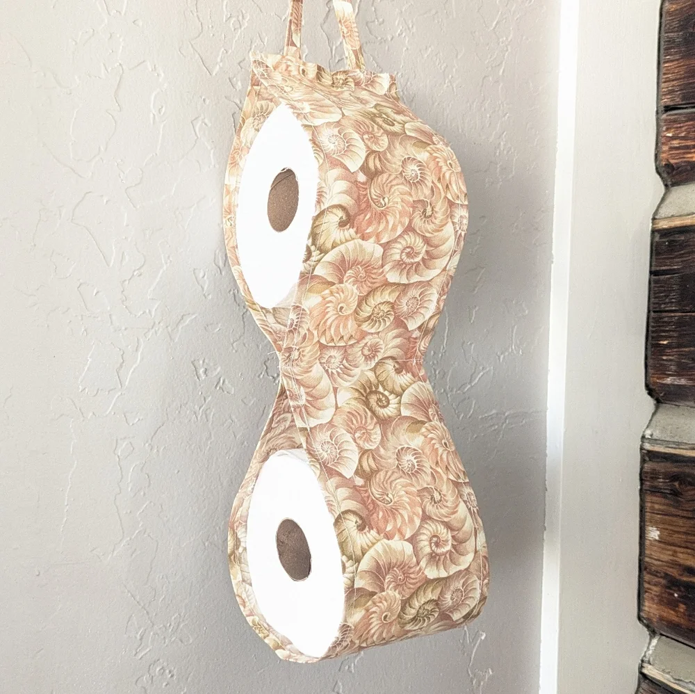 Ammonite Sea Shell Fossil TP Toilet Paper Towel Holder Storage Solution Guests